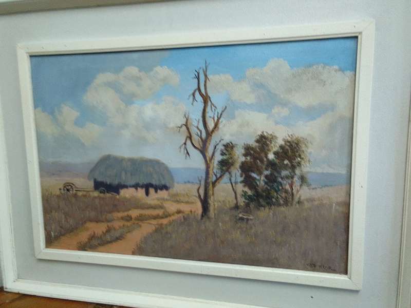 Beautiful Large Framed Otto Klar (1908 - 1994) Oil On Board Farm Landscape Scene- See Desp