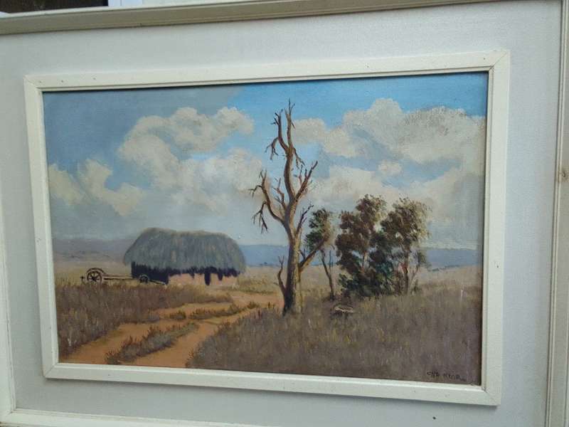 Beautiful Large Framed Otto Klar (1908 - 1994) Oil On Board Farm Landscape Scene- See Desp