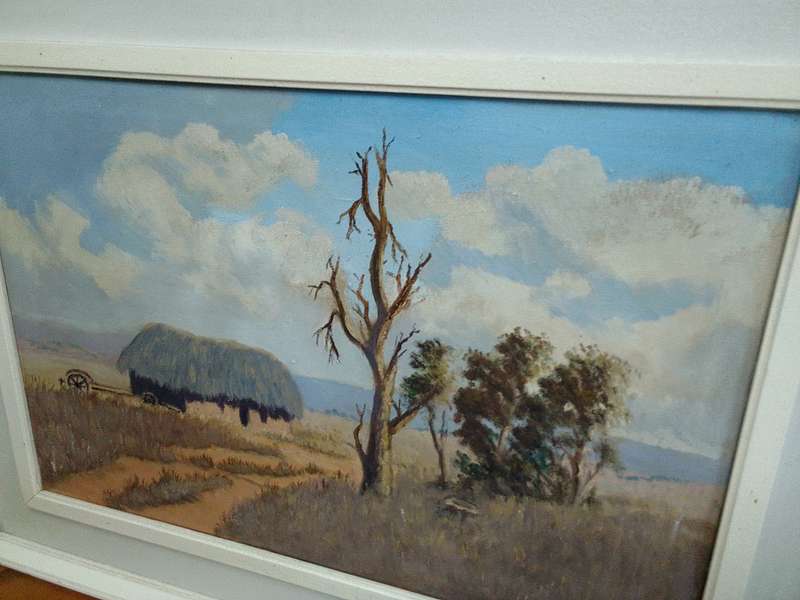 Beautiful Large Framed Otto Klar (1908 - 1994) Oil On Board Farm Landscape Scene- See Desp