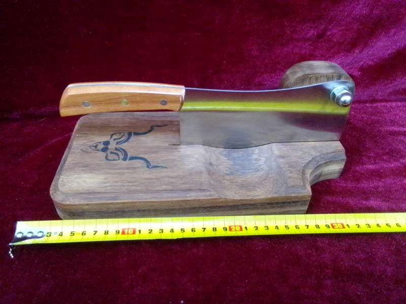 Beautiful Handcrafted In South Africa Big Solid Kiaat Biltong Cutter/ Slicer -  Good Condition