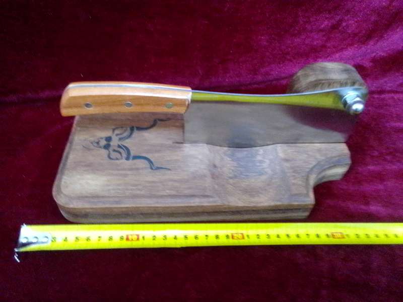 Beautiful Handcrafted In South Africa Big Solid Kiaat Biltong Cutter/ Slicer -  Good Condition