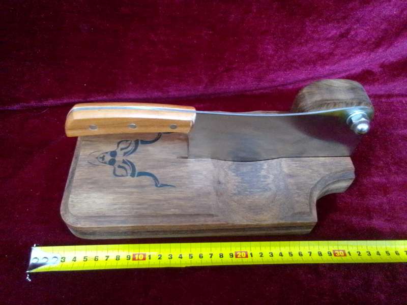 Beautiful Handcrafted In South Africa Big Solid Kiaat Biltong Cutter/ Slicer -  Good Condition