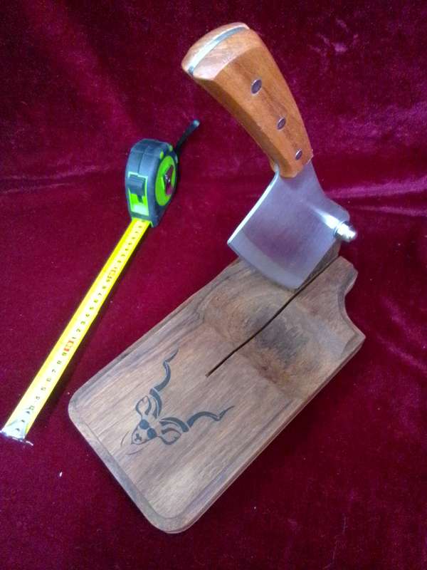 Beautiful Handcrafted In South Africa Big Solid Kiaat Biltong Cutter/ Slicer -  Good Condition