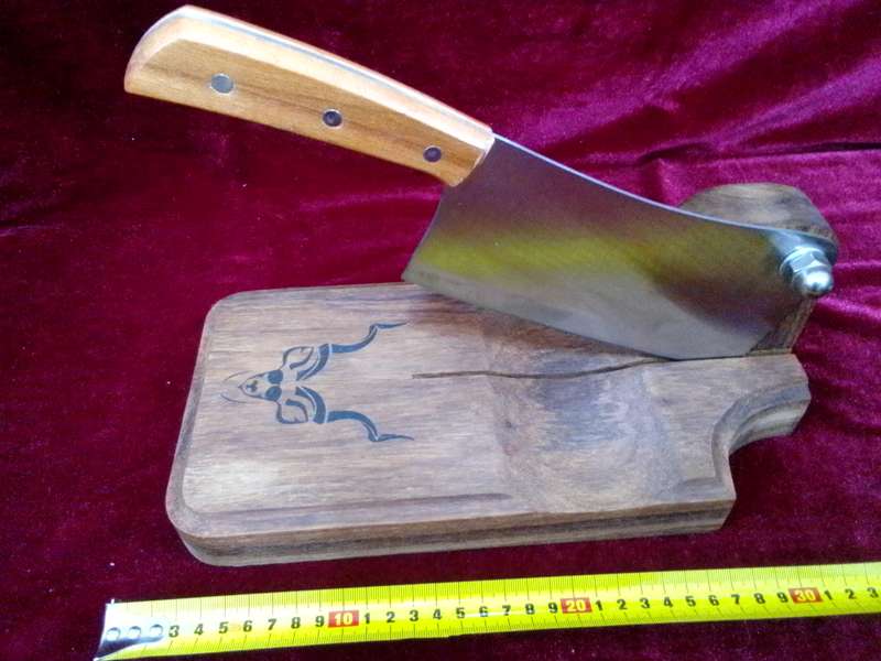Beautiful Handcrafted In South Africa Big Solid Kiaat Biltong Cutter/ Slicer -  Good Condition