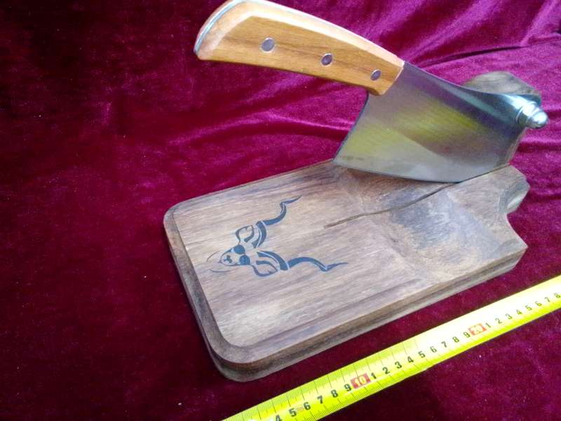 Beautiful Handcrafted In South Africa Big Solid Kiaat Biltong Cutter/ Slicer -  Good Condition