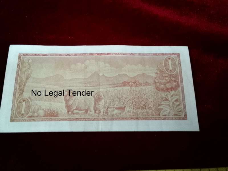 Republic Of South Africa One Rand Note Serial Number 968360 - TW De Jongh - Good Condition