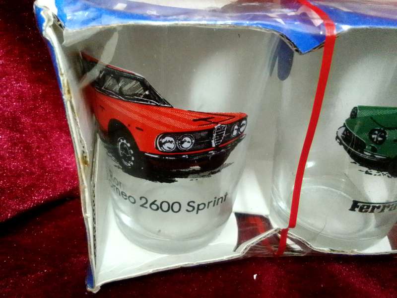 Collection of Six Stunning Luminarc Vintage Car Glasses