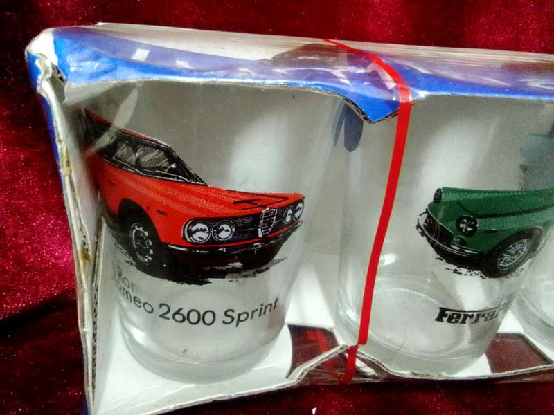 Collection of Six Stunning Luminarc Vintage Car Glasses