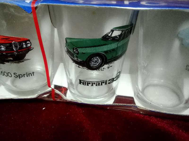 Collection of Six Stunning Luminarc Vintage Car Glasses