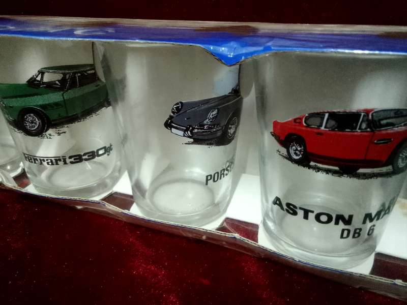 Collection of Six Stunning Luminarc Vintage Car Glasses