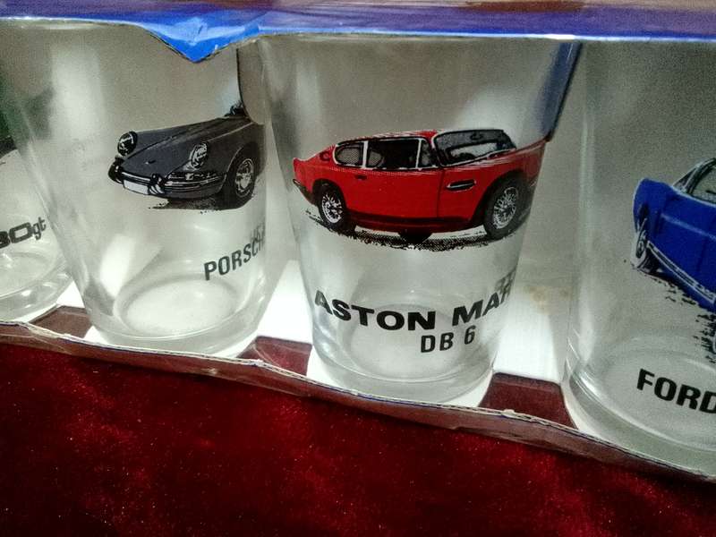 Collection of Six Stunning Luminarc Vintage Car Glasses