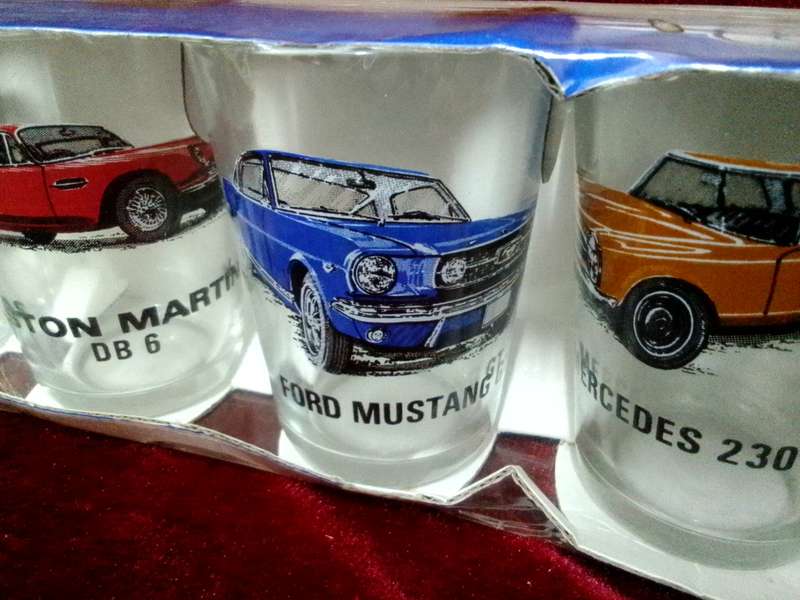 Collection of Six Stunning Luminarc Vintage Car Glasses