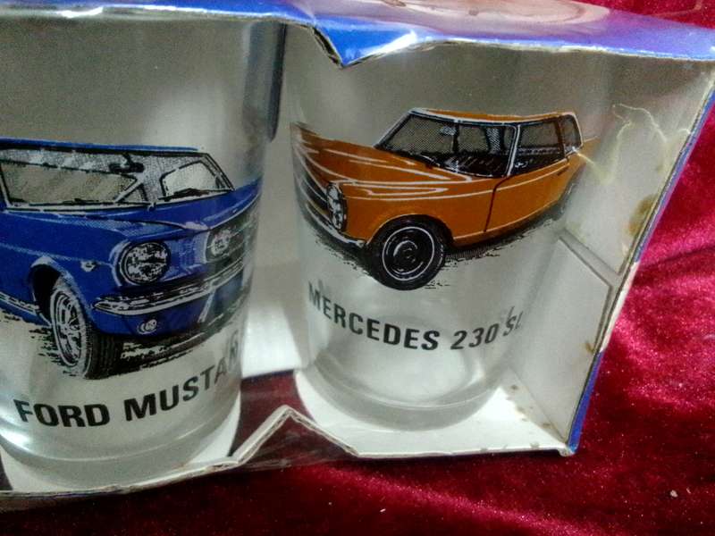 Collection of Six Stunning Luminarc Vintage Car Glasses
