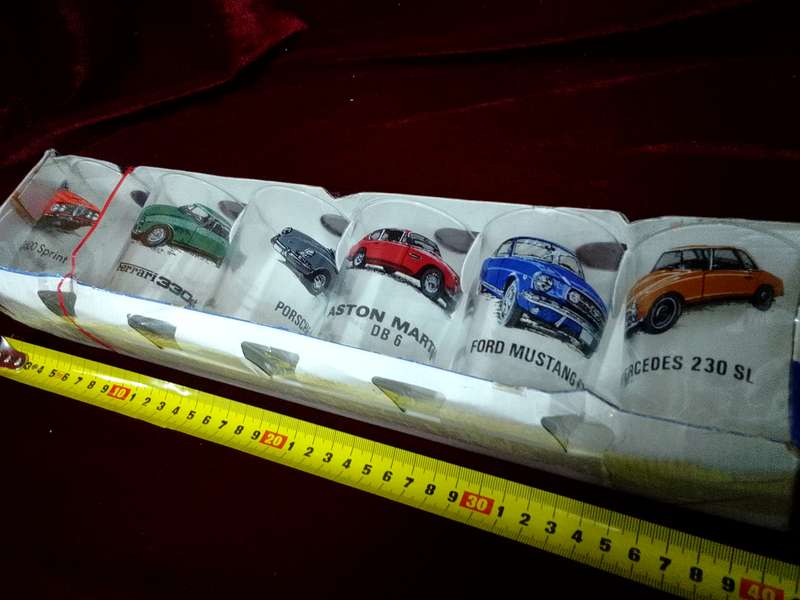 Collection of Six Stunning Luminarc Vintage Car Glasses