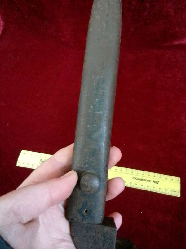 Vintage British No 9 Bayonet with Metal Scabbard