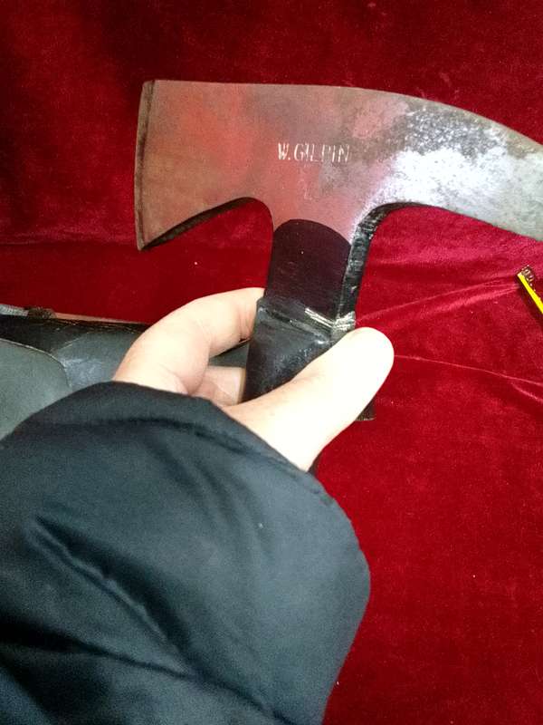 Vintage British W.Gilphin Fireman Axe with Leather Belt and Holder