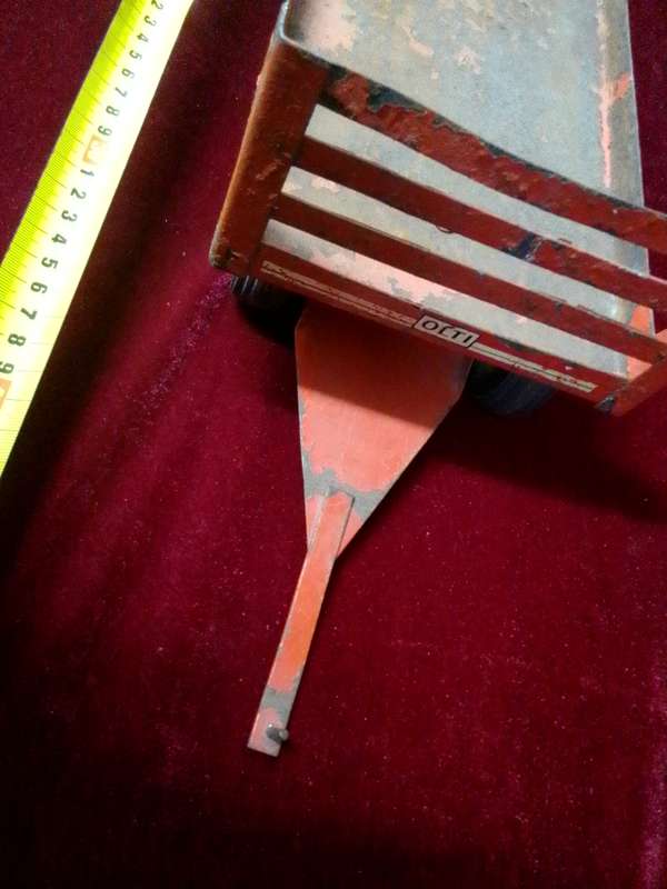 Stunning Vintage South African Made OLTI Large Steel Red Toy Trailer