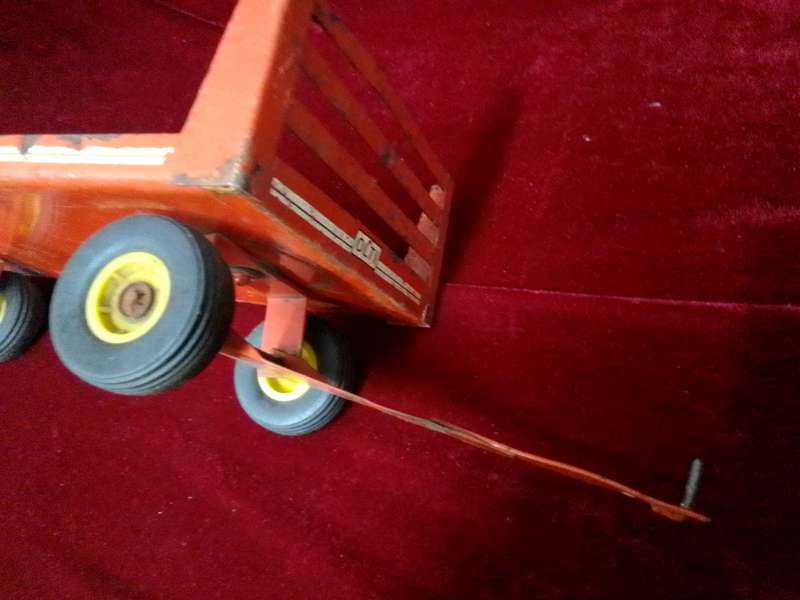 Stunning Vintage South African Made OLTI Large Steel Red Toy Trailer