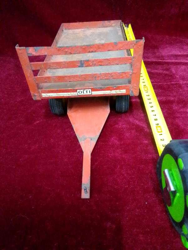 Stunning Vintage South African Made OLTI Large Steel Red Toy Trailer