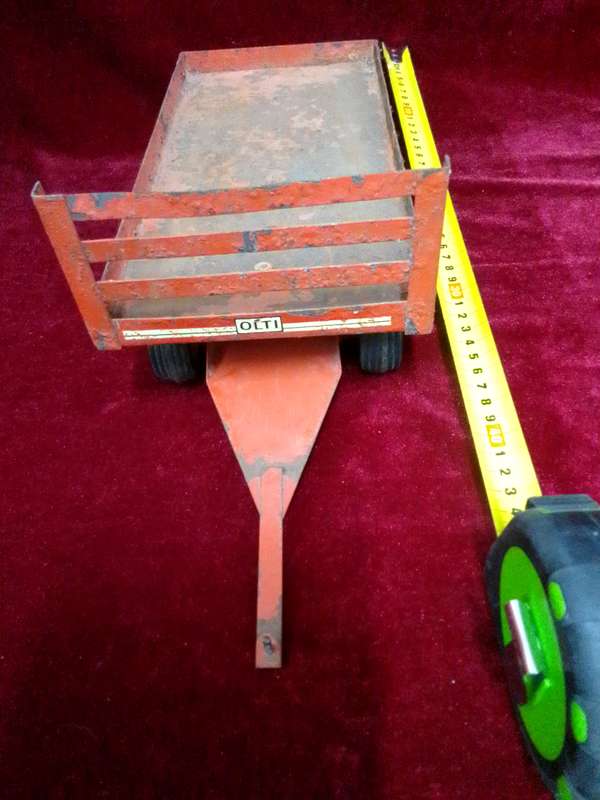 Stunning Vintage South African Made OLTI Large Steel Red Toy Trailer