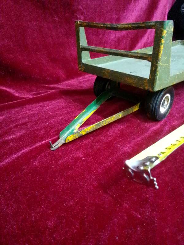 Stunning Vintage Large Steel Green Toy Trailer - View Description