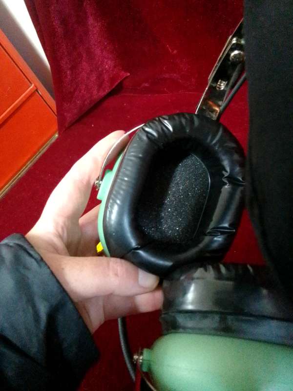 Beautiful Vintage Mint Green Pilot Headset- Stellenbosch Flying Club - Good Condition