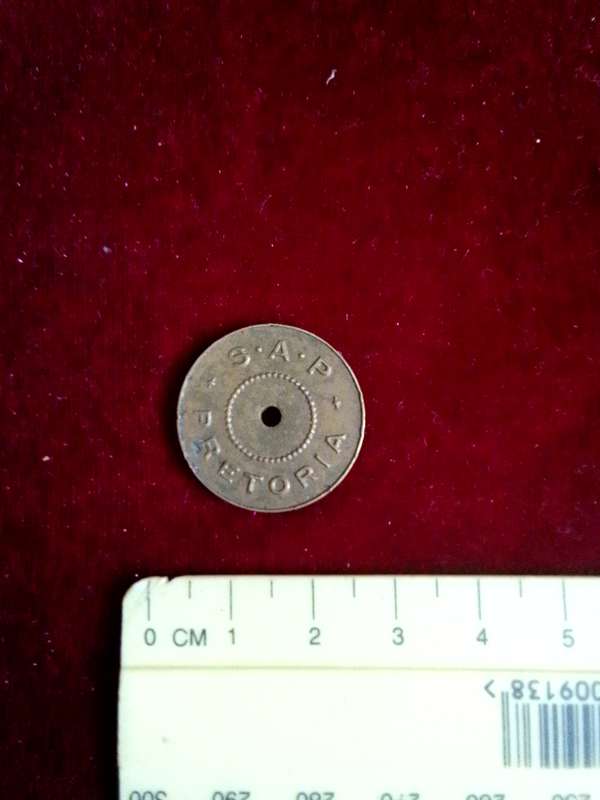 Very Rare South African Police - Pretoria - Canteen Token - Hern's Handbook - Number 566a