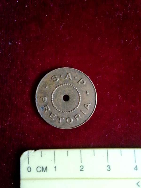 Very Rare South African Police - Pretoria - Canteen Token - Hern's Handbook - Number 566a