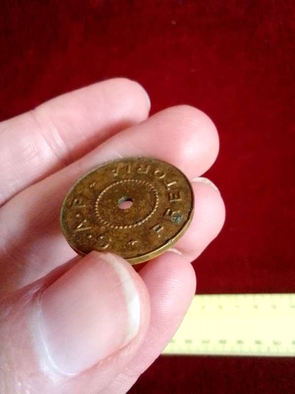 Very Rare South African Police - Pretoria - Canteen Token - Hern's Handbook - Number 566a