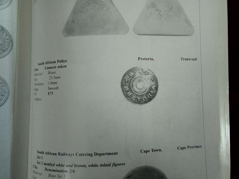 Very Rare South African Police - Pretoria - Canteen Token - Hern's Handbook - Number 566a
