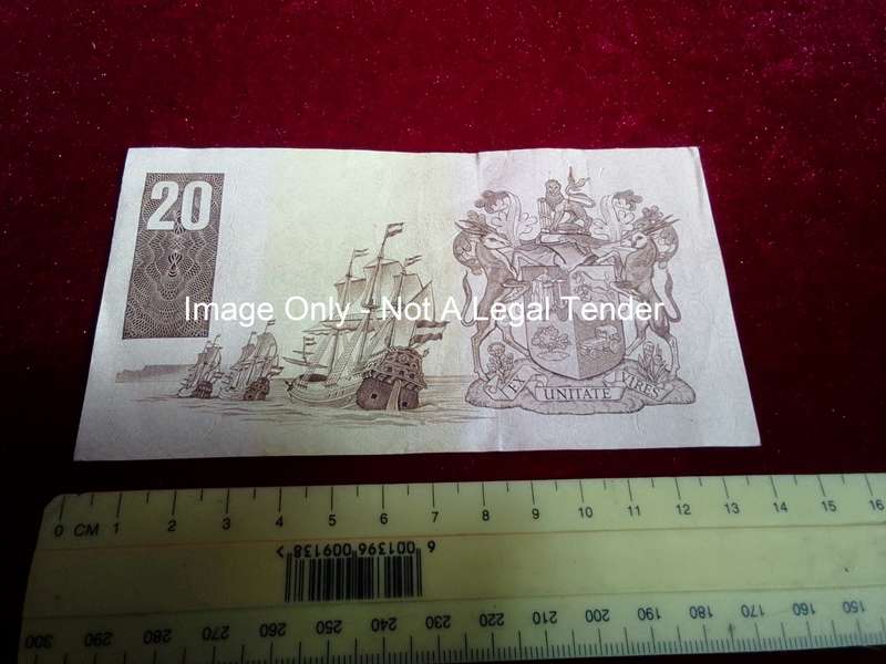 Republic Of South Africa Twenty Rand Note Serial Number BH7063826 D - CL Stals- Good Condition