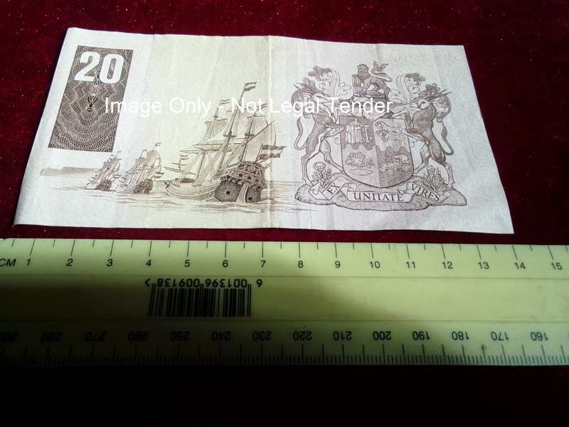 Republic Of South Africa Twenty Rand Note Serial Number 720662- Gerhard De Kock - Good Condition