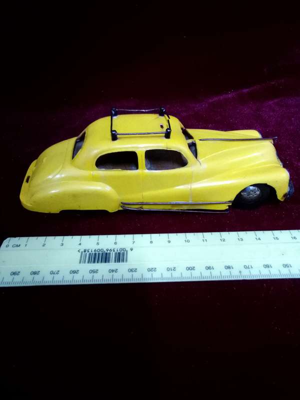 Vintage 1950's Tri-Ang Minic Car Toy - Buick Taxi - Clockwork Without Key