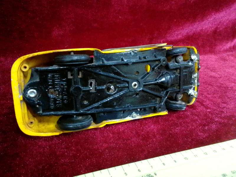 Vintage 1950's Tri-Ang Minic Car Toy - Buick Taxi - Clockwork Without Key