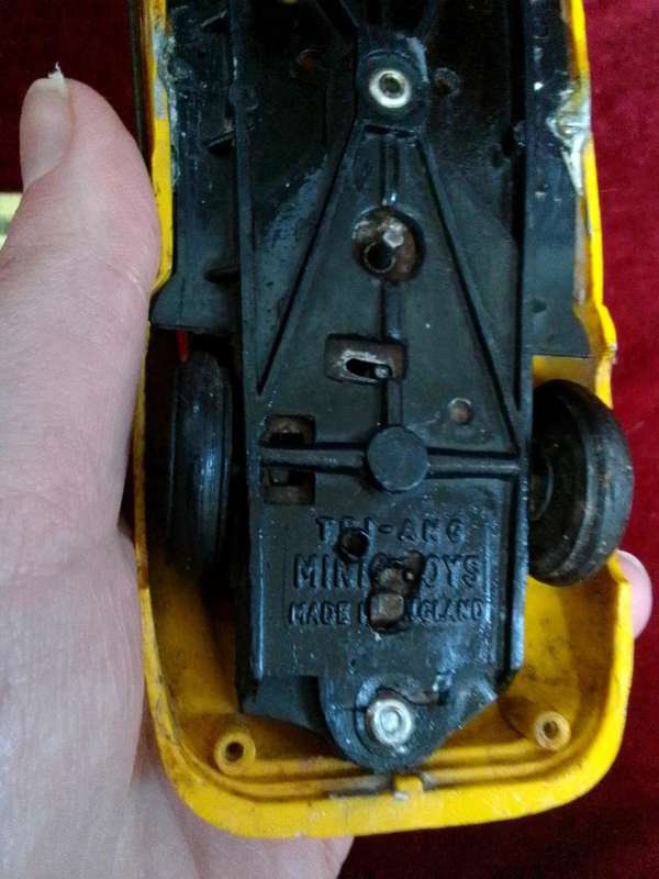 Vintage 1950's Tri-Ang Minic Car Toy - Buick Taxi - Clockwork Without Key