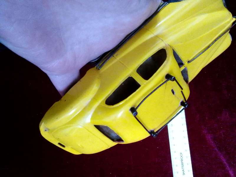 Vintage 1950's Tri-Ang Minic Car Toy - Buick Taxi - Clockwork Without Key