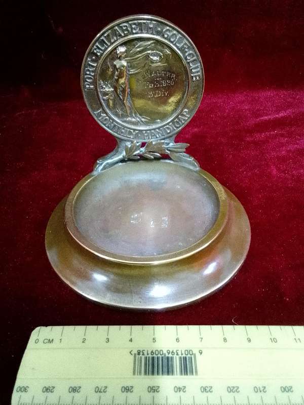 Vintage Brass Award  Feb 1925  Awarded To A.E Walter From Port Elizabeth Golf Club- Monthly Handicap