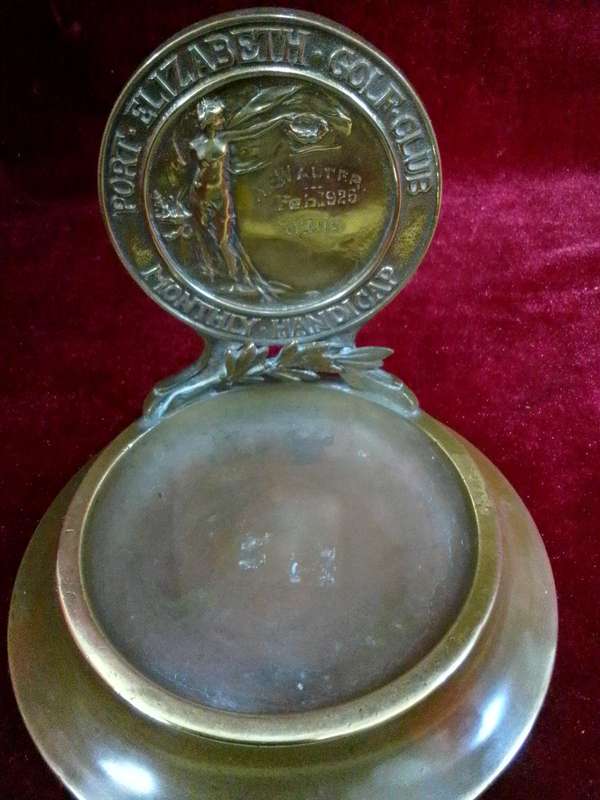 Vintage Brass Award  Feb 1925  Awarded To A.E Walter From Port Elizabeth Golf Club- Monthly Handicap