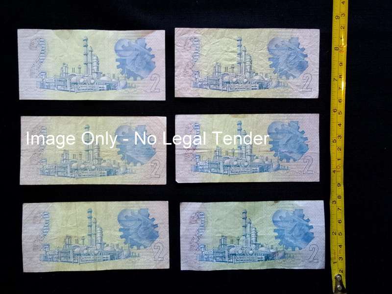 Six Republic Of South Africa Two Rand Notes- Gerhard De Kock And CL Stals- Good Condition