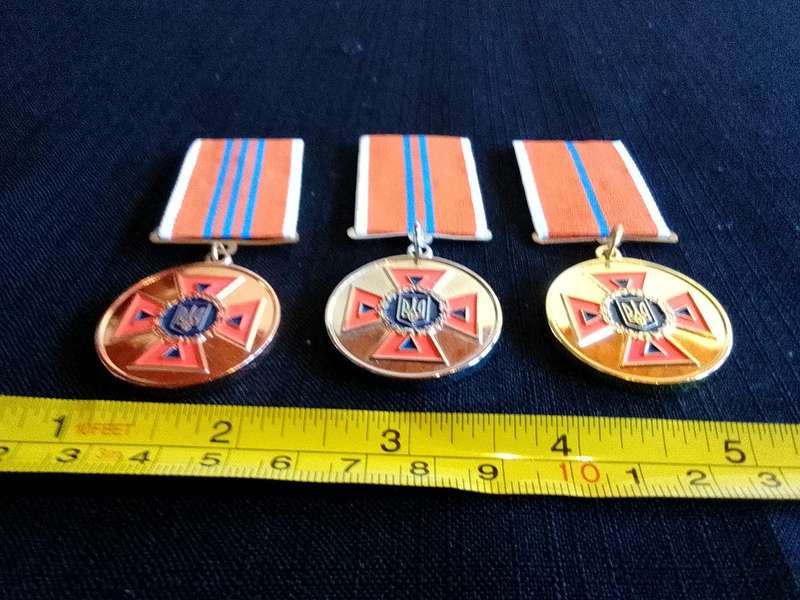 Ukraine Emergency Services 10, 15, 20 Years Service And Veteran Medal Set