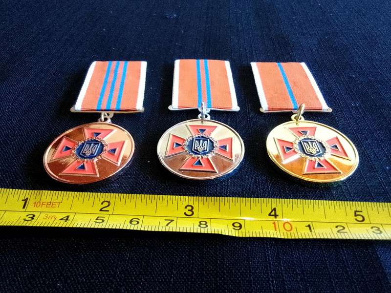 Ukraine Emergency Services 10, 15, 20 Years Service And Veteran Medal Set