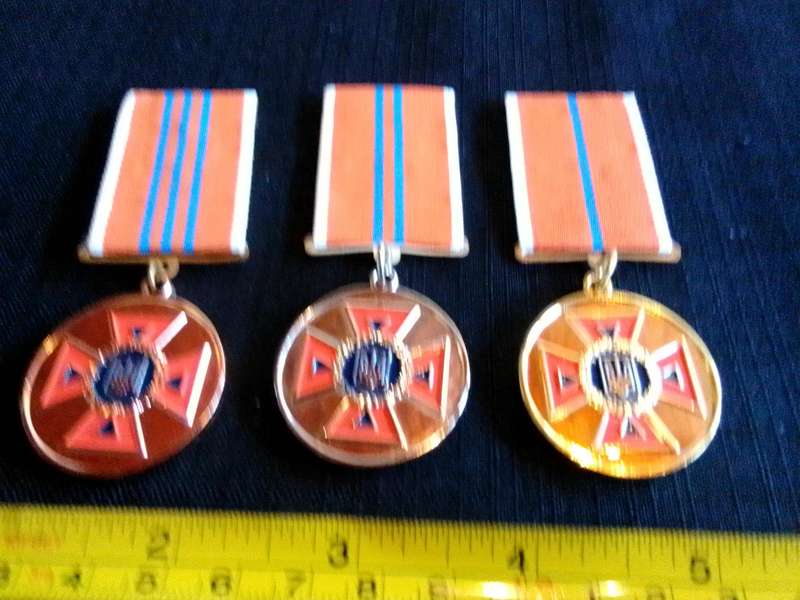 Ukraine Emergency Services 10, 15, 20 Years Service And Veteran Medal Set