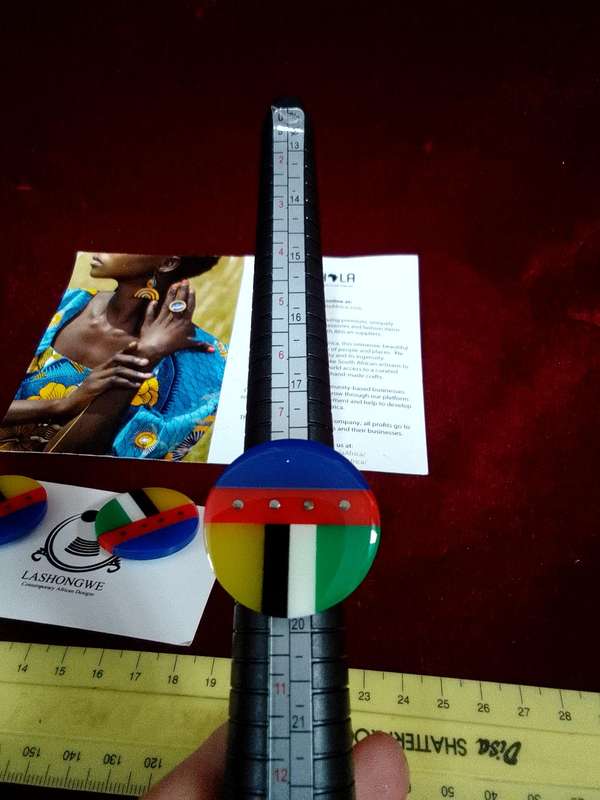 Beautiful Lashongwe Contemporary African Designs -Earrings, Necklace, Ring Set -Excellent Condition