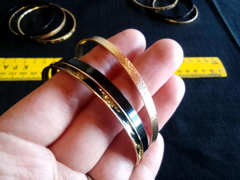 Stunning Collection Of 15 Bangles -Set of Three Different Colours Black , Gold , Animal Print