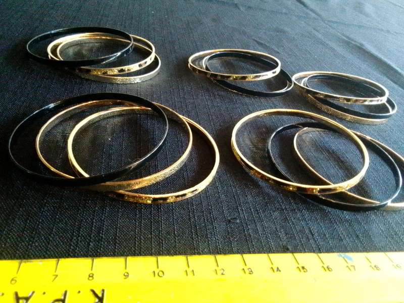 Stunning Collection Of 15 Bangles -Set of Three Different Colours Black , Gold , Animal Print