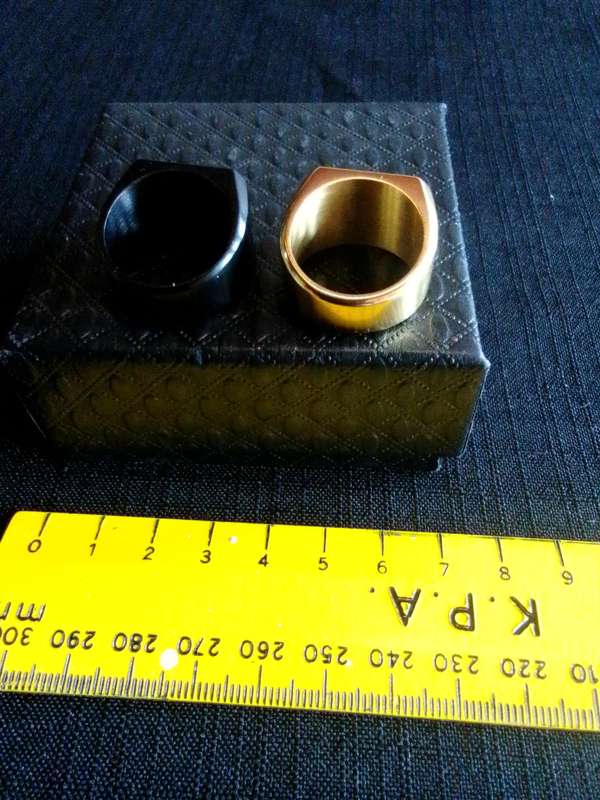Stunning Two Premium Colton James  Mens "Delta" Signet Rings - Good Condition