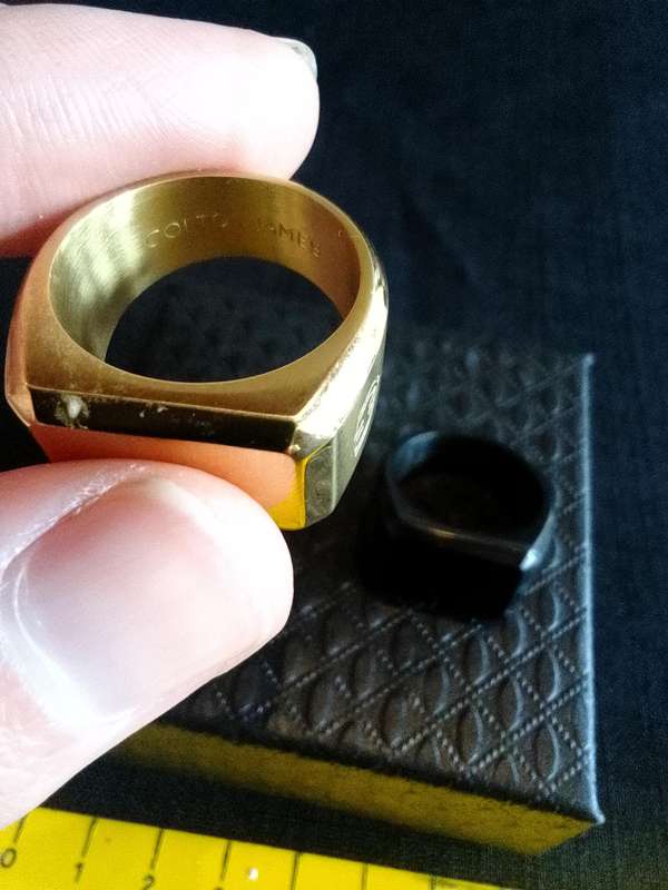 Stunning Two Premium Colton James  Mens "Delta" Signet Rings - Good Condition