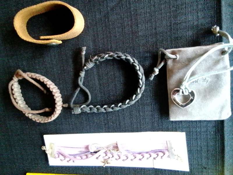 Collection Of Four Stunning Woman's Different Styles Braided Bracelets And Key Chain
