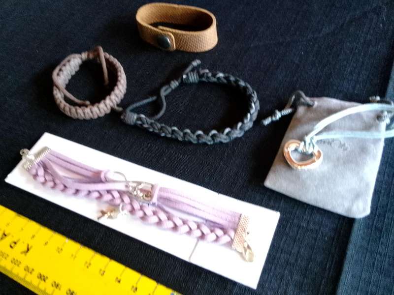 Collection Of Four Stunning Woman's Different Styles Braided Bracelets And Key Chain