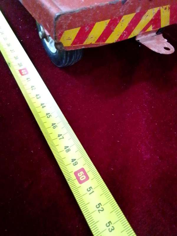 Stunning Vintage Large Metal Toy Red Vetsak Trailer L45 x B14.5 xH 13.5  - View Description